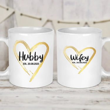 His & Hers Personalised Coffee Mugs - Ideal for Couples - Anniversary & Festive Gift - DENMARY